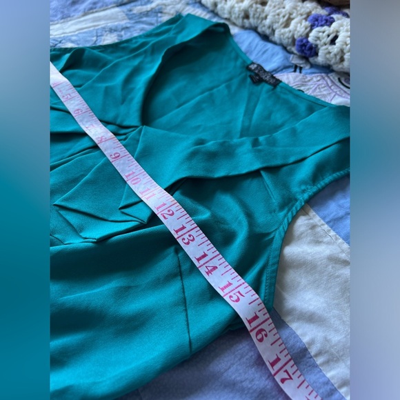 90s BeBop Womens Green Sleeveless V-Neck Bow Cute Fairy Core Sundress Medium - Picture 6 of 10